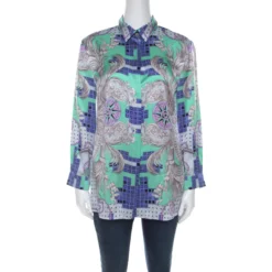 Versace Collection Multicolor Baroque Printed Silk Shirt M For Women