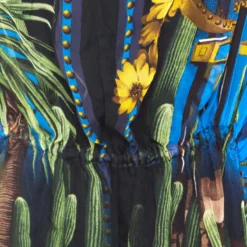 Versace Multicolor Palm Springs Print Sheer Silk Kaftan Top L For Women -Versace Official Website luxury women versace used clothes p215665 008