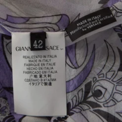 Versace White And Purple Fish Print Sheer Silk Kaftan Tunic Top M For Women -Versace Official Website luxury women versace used clothes p215830 003