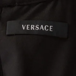 Versace Black Cotton Twill Corset Detail Pencil Dress M For Women -Versace Official Website luxury women versace used clothes p217714 007