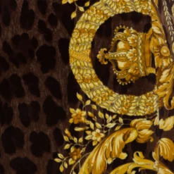 Versace Brown Animal And Baroque Print Velvet Sleeveless Sheath Dress S For Women -Versace Official Website luxury women versace used clothes p218398 007