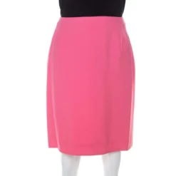 Gianni Versace Pink Silk Vintage Long Jacket & Skirt Suit M For Women -Versace Official Website luxury women versace used clothes p222171 001