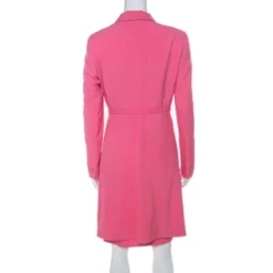 Gianni Versace Pink Silk Vintage Long Jacket & Skirt Suit M For Women -Versace Official Website luxury women versace used clothes p222171 1567332033 002