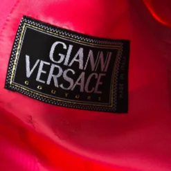 Gianni Versace Pink Silk Vintage Long Jacket & Skirt Suit M For Women -Versace Official Website luxury women versace used clothes p222171 1567332057 008