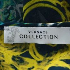Versace Multicolor Printed Layered Handkerchief Hem Dress S For Women -Versace Official Website luxury women versace used clothes p225077 006