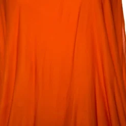 Versace Orange Jersey Draped Halter Neck Top M For Women -Versace Official Website luxury women versace used clothes p243149 007