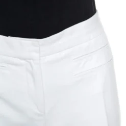 Versace Vintage Off White Cotton Straight Fit Trousers M For Women -Versace Official Website luxury women versace used clothes p246416 002