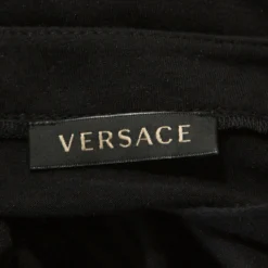 Versace Black Jersey Medusa Embellished T-shirt S For Women -Versace Official Website luxury women versace used clothes p248894 005