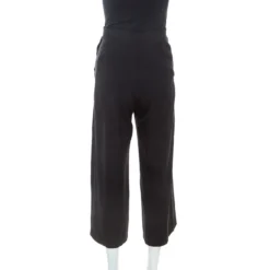 Versace Black Wool Meduda Button Detail Culotte Trousers S For Women 9 Versace Black Wool Meduda Button Detail Culotte Trousers S For Women -Versace Official Website luxury women versace used clothes p251861 003