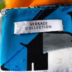 Versace Collection Multicolor Printed Cotton Stretch Sheath Skirt M For Women -Versace Official Website luxury women versace used clothes p256085 004