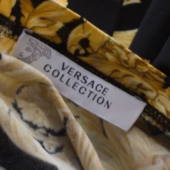 Versace Collection Bicolor Printed Knit V-Neck Top M For Women -Versace Official Website luxury women versace used clothes p257000 005