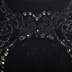 Versace Black Medusa Embellished Wool Sweatshirt M For Women -Versace Official Website luxury women versace used clothes p260514 007