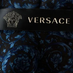 Versace Black Wool And Leather Patch Detail Tailored Jacket M For Women -Versace Official Website luxury women versace used clothes p260593 005
