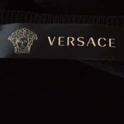Versace Black Wool Sleeve Button Detail Sweater Dress M For Women -Versace Official Website luxury women versace used clothes p260751 005