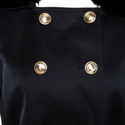 Versace Collection Black Rabbit Fur Trim Detail Coat M For Women -Versace Official Website luxury women versace used clothes p262698 007