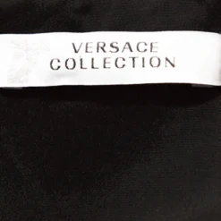 Versace Collection Black Printed Crepe Sheath Dress M For Women -Versace Official Website luxury women versace used clothes p266066 003