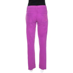 Versace Collection Purple Cotton Embroidered Pocket Detail Jeans M For Women -Versace Official Website luxury women versace used clothes p269868 001