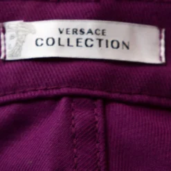 Versace Collection Purple Cotton Embroidered Pocket Detail Jeans M For Women -Versace Official Website luxury women versace used clothes p269868 006