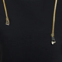 Versace Collection Black Knit Shoulder Zip Detail Sleeveless Dress S For Women -Versace Official Website luxury women versace used clothes p277181 007