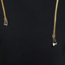 Versace Collection Black Knit Shoulder Zip Detail Sleeveless Dress M For Women -Versace Official Website luxury women versace used clothes p277183 004