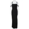 Gianni Versace Couture Black Wool Halter Neck Fitted Dress M For Women