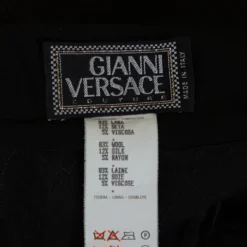 Gianni Versace Couture Black Wool & Silk Lace Trim Panelled Dress M For Women -Versace Official Website luxury women versace used clothes p278788 006