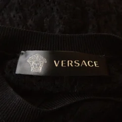 Versace Black Perforated Knit Sleeveless Crew Neck Top M For Women -Versace Official Website luxury women versace used clothes p285992 004 scaled