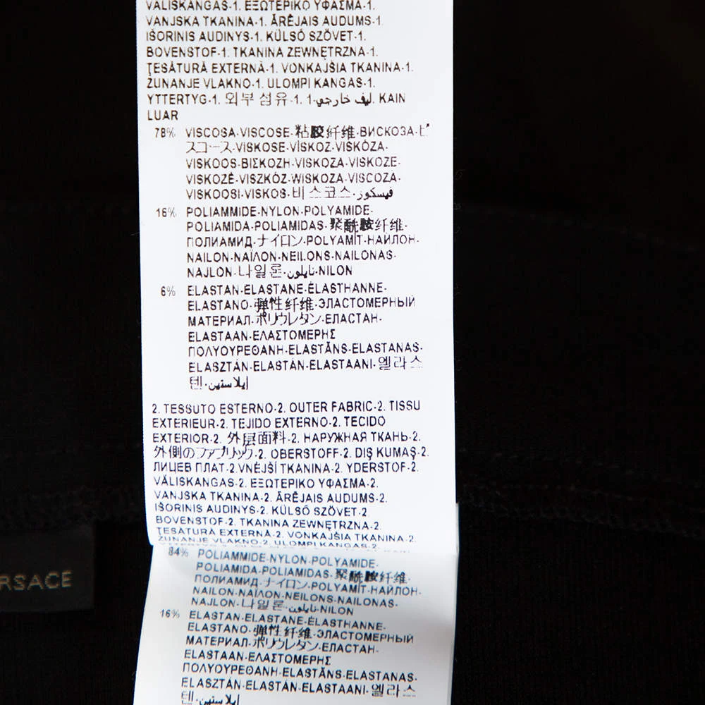 Versace Black Stretch Crepe Mesh Detail Pants M For Women 7 Versace Black Stretch Crepe Mesh Detail Pants M For Women - Image 7