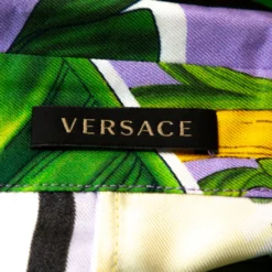 Versace Multicolor Beverly Palm Printed Silk Shirt Dress L For Women -Versace Official Website luxury women versace used clothes p286523 006