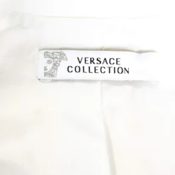 Versace Collection Off White Pleat Detail Blazer M For Women -Versace Official Website luxury women versace used clothes p297115 004