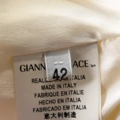 Versace Collection Off White Pleat Detail Blazer M For Women -Versace Official Website luxury women versace used clothes p297115 005