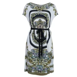 Versace Multiprint Jersey Shift Dress L For Women