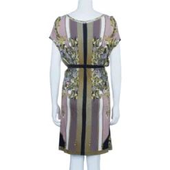 Versace Multiprint Jersey Shift Dress L For Women -Versace Official Website luxury women versace used clothes p3101 003