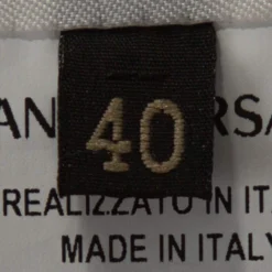 Versace White Striped Jacquard Cotton Zip Front Jacket S For Women -Versace Official Website luxury women versace used clothes p312769 006