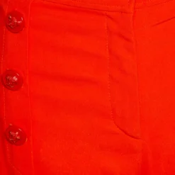 Versace Orange Crepe Medusa Button Detail Trousers L For Women -Versace Official Website luxury women versace used clothes p317668 002