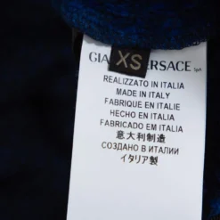 Versace Blue Velvet Medusa Embroidered Sweatpants XS For Women -Versace Official Website luxury women versace used clothes p322188 004