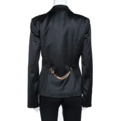 Versace Black Wool Medusa Chain Detail Tailored Blazer M For Women -Versace Official Website luxury women versace used clothes p325133 001