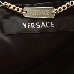 Versace Black Wool Medusa Chain Detail Tailored Blazer M For Women -Versace Official Website luxury women versace used clothes p325133 004