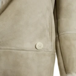 Versace Versus Beige Leather And Suede Fur Coat L For Women -Versace Official Website luxury women versace used clothes p32739 005