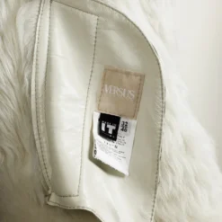 Versace Versus Beige Leather And Suede Fur Coat L For Women -Versace Official Website luxury women versace used clothes p32739 006