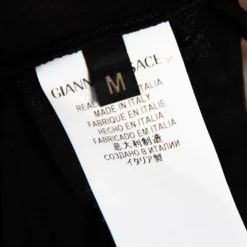 Versace Black & Gold Logo Embellished Jersey T Shirt M For Women -Versace Official Website luxury women versace used clothes p329716 006