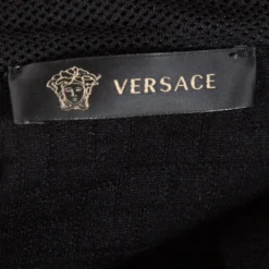Versace Black Knit Medusa Detail Zip Up Hooded Jacket XL For Women -Versace Official Website luxury women versace used clothes p334146 005