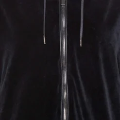 Versace Black Velvet Medusa Embroidered Zip Up Hoodie XL For Women -Versace Official Website luxury women versace used clothes p334163 002