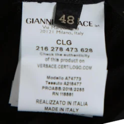 Versace Black Silk Tie Neck Detail Button Front Blouse L For Women -Versace Official Website luxury women versace used clothes p336967 002