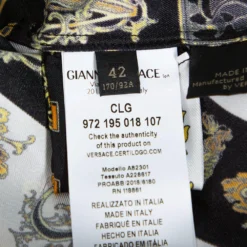 Versace Black Hibiscus Print Silk Belted Shirt Dress M For Women -Versace Official Website luxury women versace used clothes p340666 005