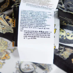 Versace Black Hibiscus Print Silk Belted Shirt Dress M For Women -Versace Official Website luxury women versace used clothes p340666 006