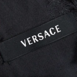Versace Black Fabric Blend Cutout Stretch Knit Peplum Top S For Women -Versace Official Website luxury women versace used clothes p355449 001