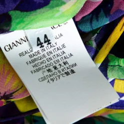 Versace Multicolor Floral Print Silk Asymmetric Sleeve Blouse M For Women -Versace Official Website luxury women versace used clothes p359660 005