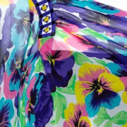 Versace Multicolor Floral Print Silk Asymmetric Sleeve Blouse M For Women -Versace Official Website luxury women versace used clothes p359660 007