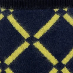 Versace Navy Blue Argyle Wool Knit Pencil Skirt M For Women -Versace Official Website luxury women versace used clothes p364973 007